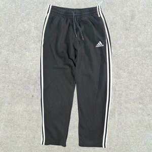 Adidas Track Pants Men's Medium Sweatpants Medium Black 3 Stripe Athletic Baggy